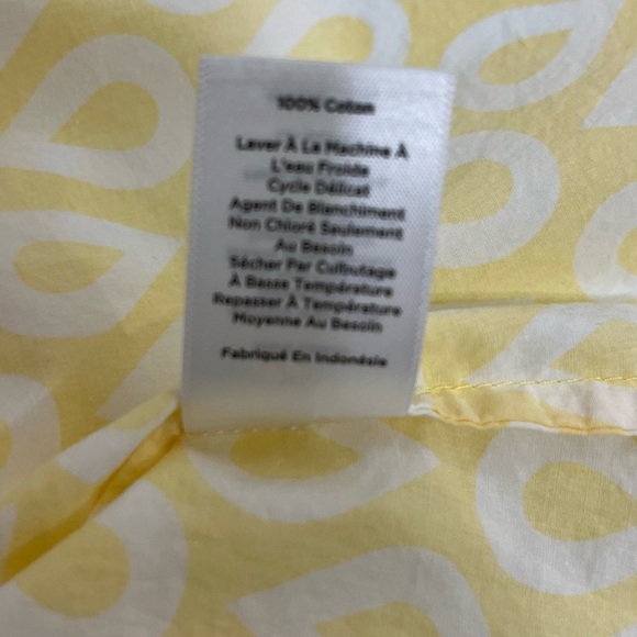 Talbots Yellow Print Button Front Roll Tab Sleeve Shirt - Picture 12 of 15